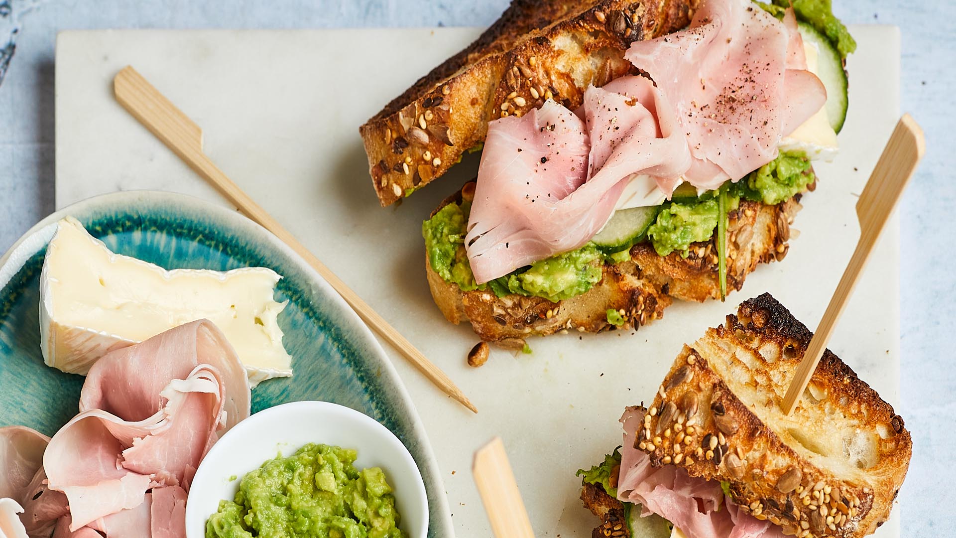 Mini-club sandwich « green » à la chiffonnade de jambon blanc | Lets talk  about pork